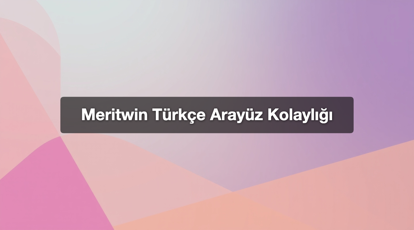 Meritwin Türkçe Arayüz Kolaylığı